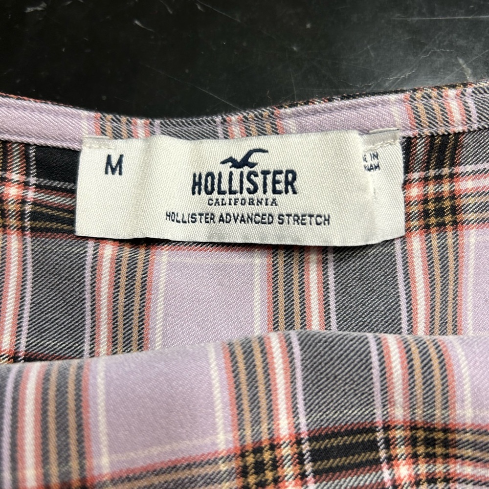 Hollister Pink and Black Plaid Dress
